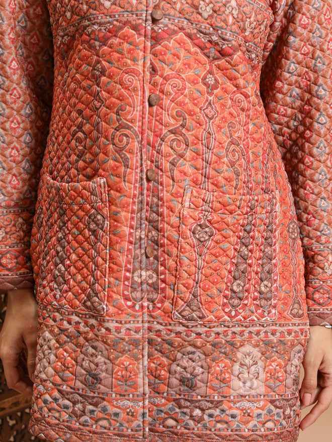 Vishudh Women Beige Open Front Jacket - Beige - Image 7