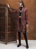 Vishudh Women Maroon Open Front Jacket - Maroon - Image 1
