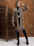 Vishudh Women Mustard Open Front Jacket - Mustard - Image 1