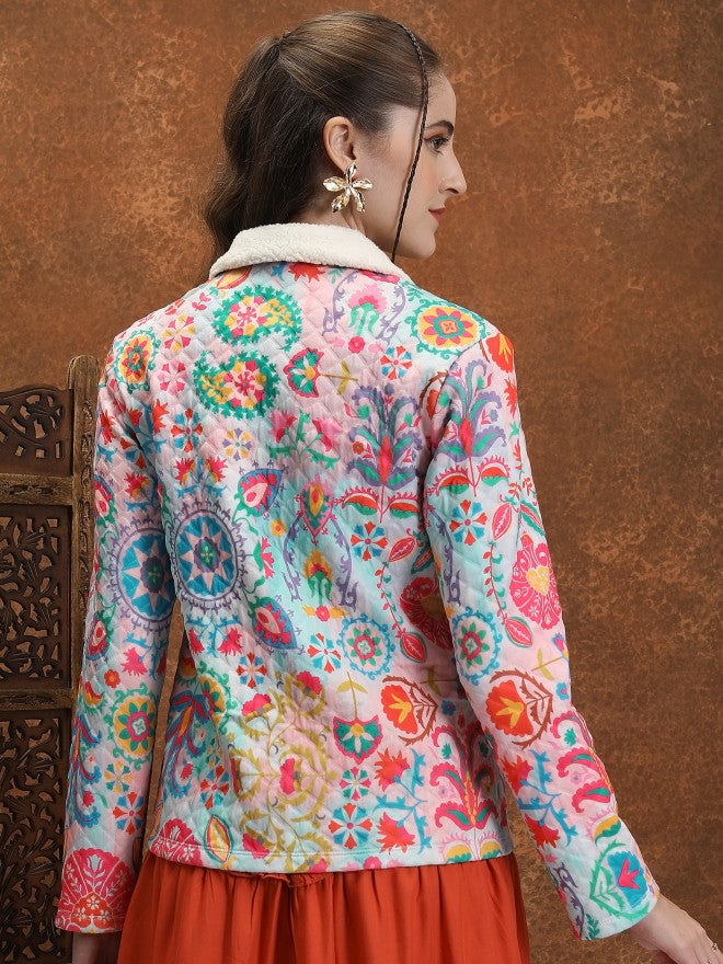 Vishudh Women Multi Open Front Jacket - Multi - Image 3