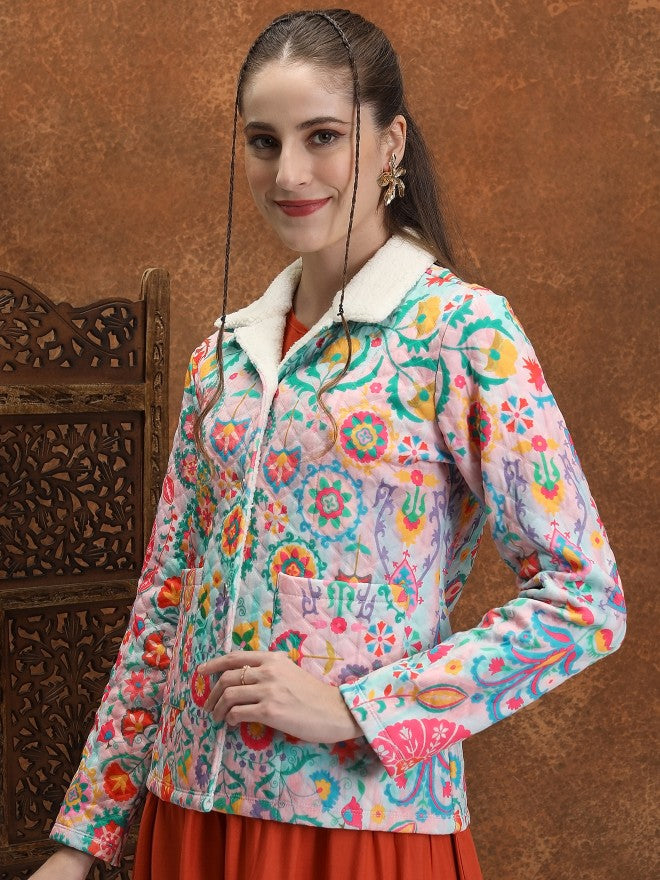 Vishudh Women Multi Open Front Jacket - Multi - Image 4