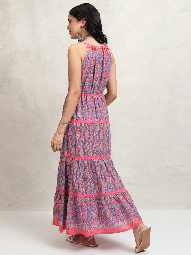 Tokyo Talkies Women Pink Printed Maxi Dress - Pink - Image 3