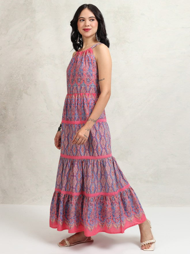 Tokyo Talkies Women Pink Printed Maxi Dress - Pink - Image 4
