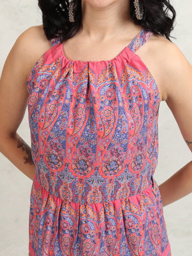 Tokyo Talkies Women Pink Printed Maxi Dress - Pink - Image 5