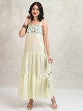 Tokyo Talkies Women White Self Design Fit and Flare Dress - White - Image 1