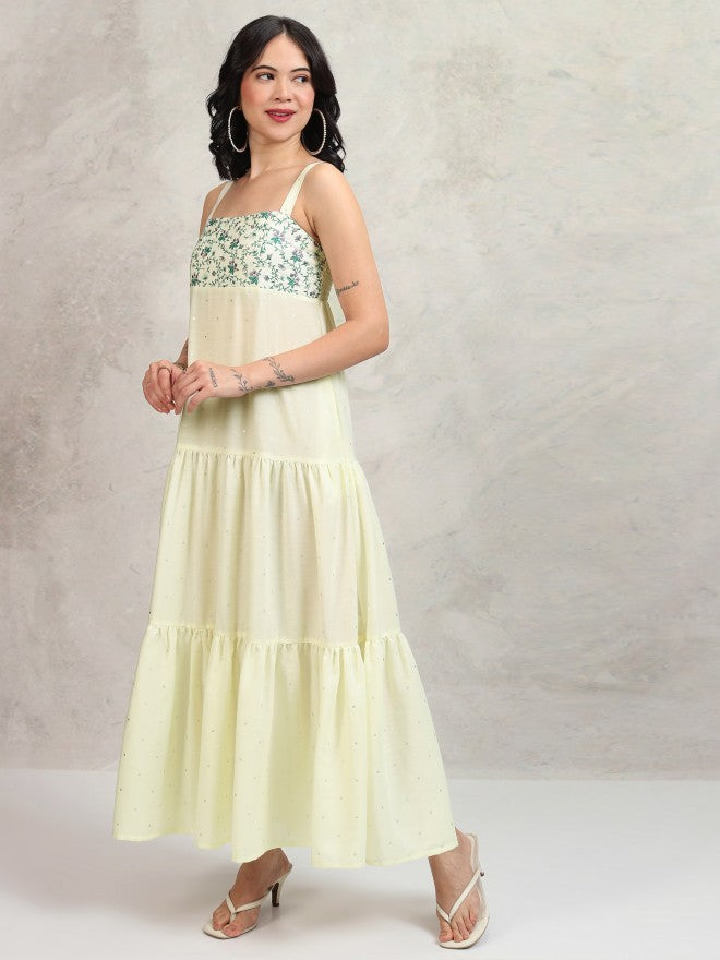Tokyo Talkies Women White Self Design Fit and Flare Dress - White - Image 4