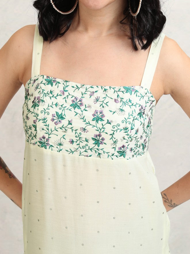 Tokyo Talkies Women White Self Design Fit and Flare Dress - White - Image 5