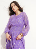 Vishudh Women Lavender Embellished Maxi Dress - Lavender - Image 1