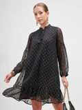 Vishudh Women Black Embellished A-Line Dress - Black - Image 1