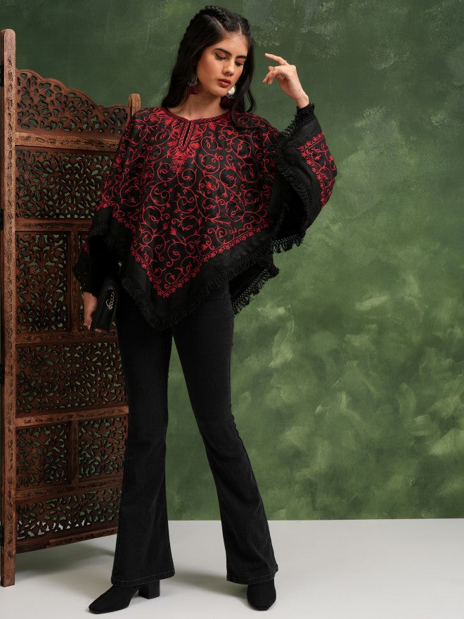 Vishudh Women Black Embroidered Top - Black - Image 2