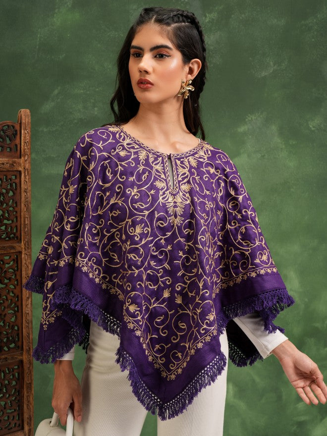 Vishudh Women Purple Embroidered Top - Purple - Image 1
