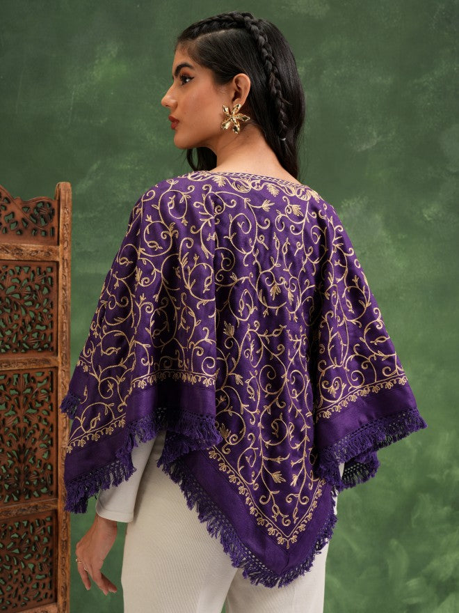 Vishudh Women Purple Embroidered Top - Purple - Image 3