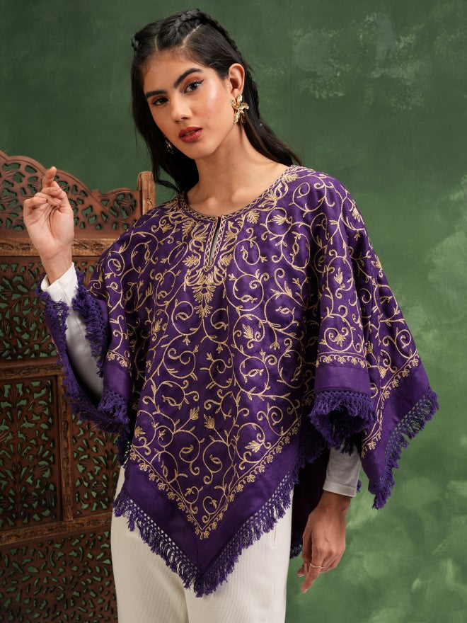 Vishudh Women Purple Embroidered Top - Purple - Image 4