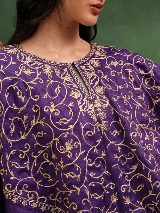 Vishudh Women Purple Embroidered Top - Purple - Image 5