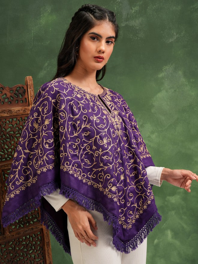 Vishudh Women Purple Embroidered Top - Purple - Image 6