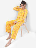 Vishudh Women Yellow Printed Shirt With Printed Trouser - Yellow - Image 1