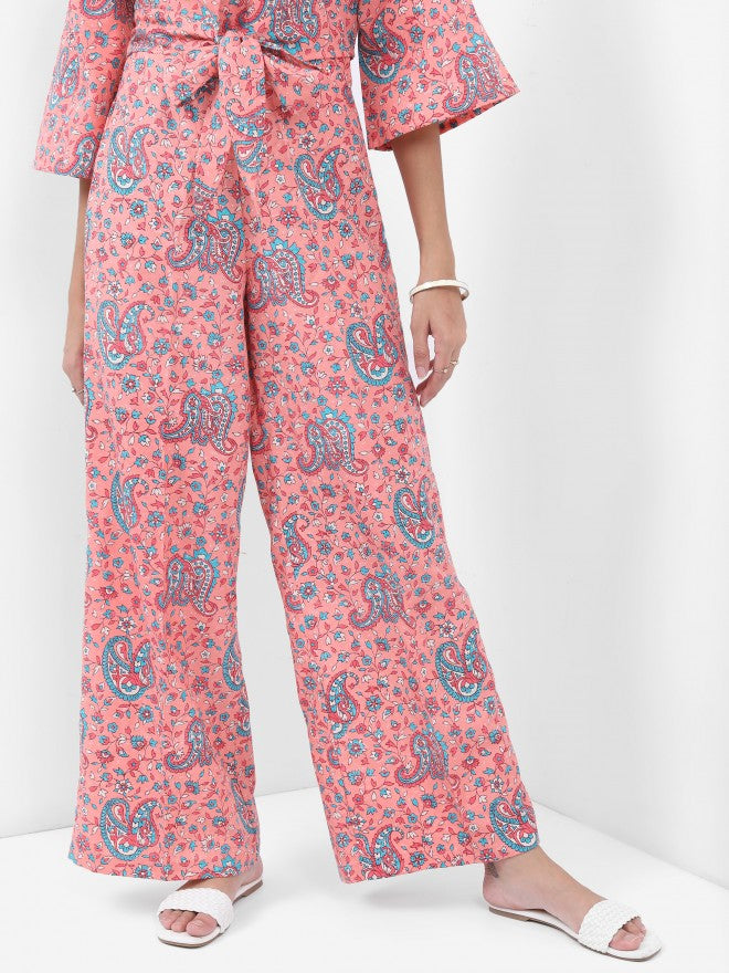 Vishudh Women Peach Top With Palazzo - Peach - Image 7