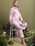 Vishudh Women Pink Shirt With Trouser - Pink - Image 1