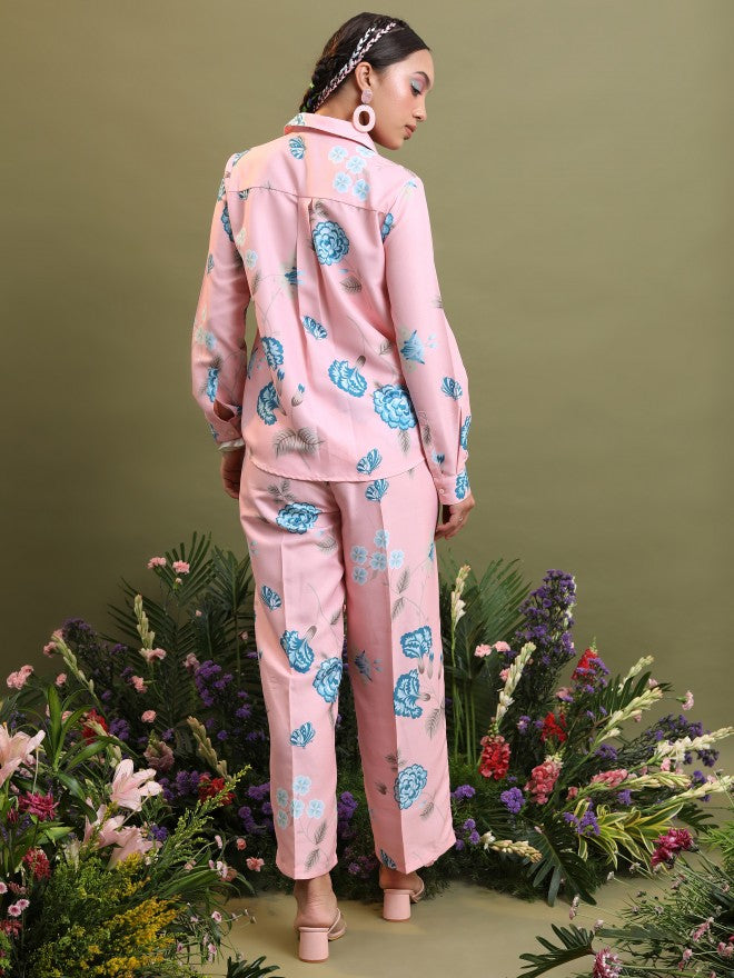 Vishudh Women Pink Shirt With Trouser - Pink - Image 3