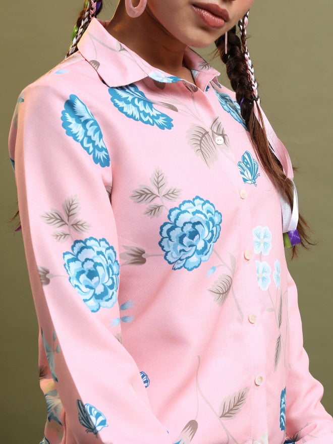 Vishudh Women Pink Shirt With Trouser - Pink - Image 5