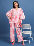 Vishudh Women Pink Top With Trousers Co-Ords - Pink - Image 1