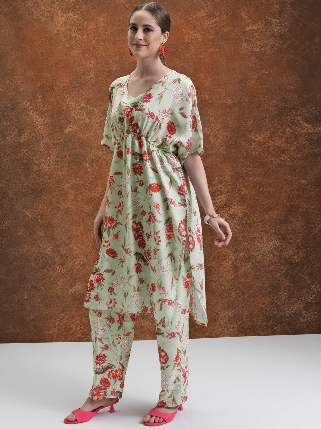 Women Top With Trouser Co-Ords - Green - Image 2
