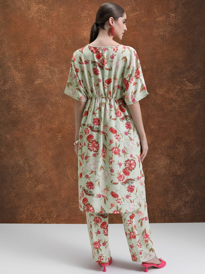 Women Top With Trouser Co-Ords - Green - Image 3