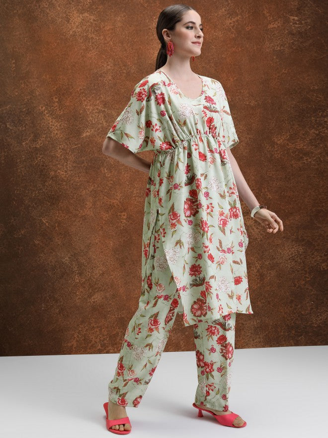 Women Top With Trouser Co-Ords - Green - Image 4