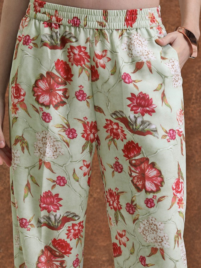 Women Top With Trouser Co-Ords - Green - Image 6