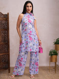 Vishudh Women Lavender Top With Trouser - Lavender - Image 1
