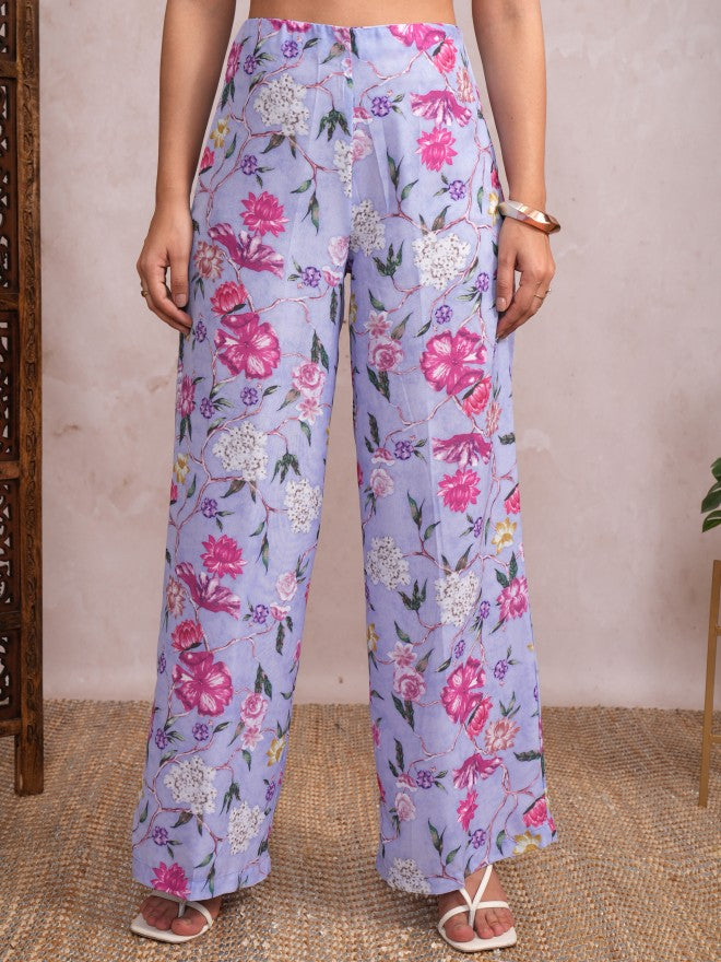 Vishudh Women Lavender Top With Trouser - Lavender - Image 7