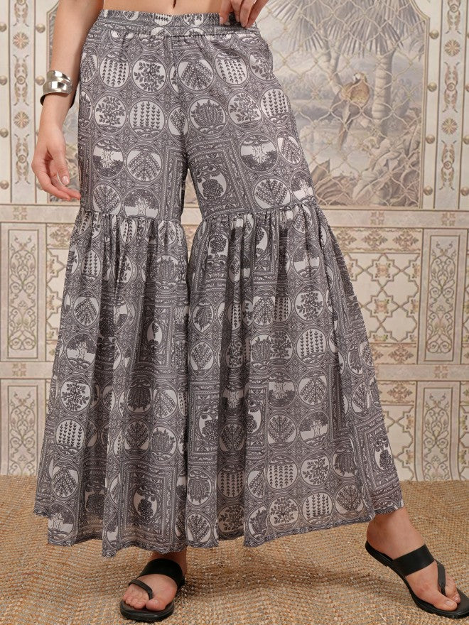 Vishudh Women Off White Top With Palazzo Co-Ords - Off White - Image 7
