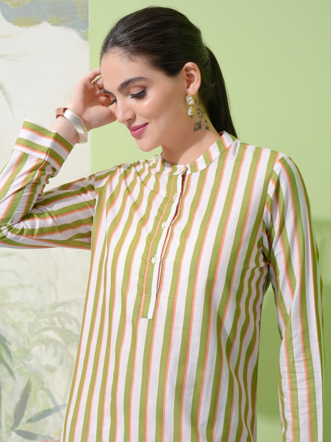 Vishudh Women Pink Tunic With Trouser - Pink - Image 8