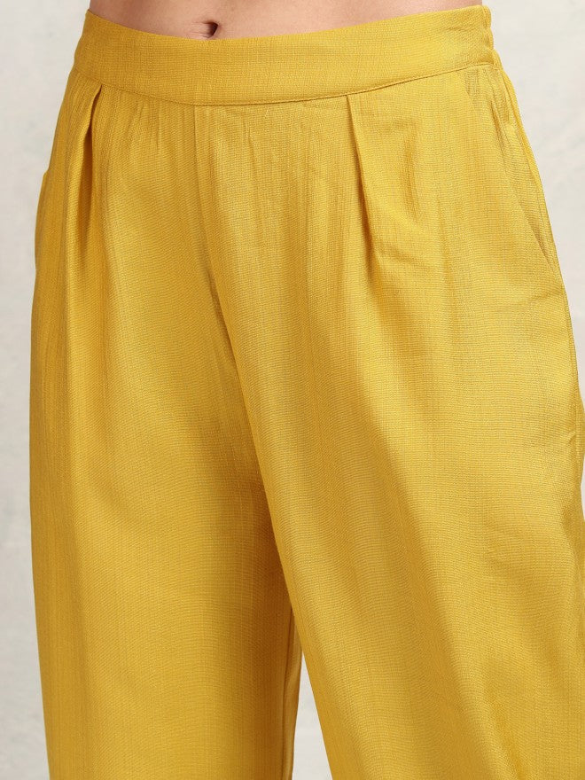Tokyo Talkies Women Mustard Shirt With Trousers Co-Ords - Mustard - Image 8
