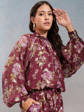Vishudh Women Maroon Top With Trouser - Maroon - Image 1