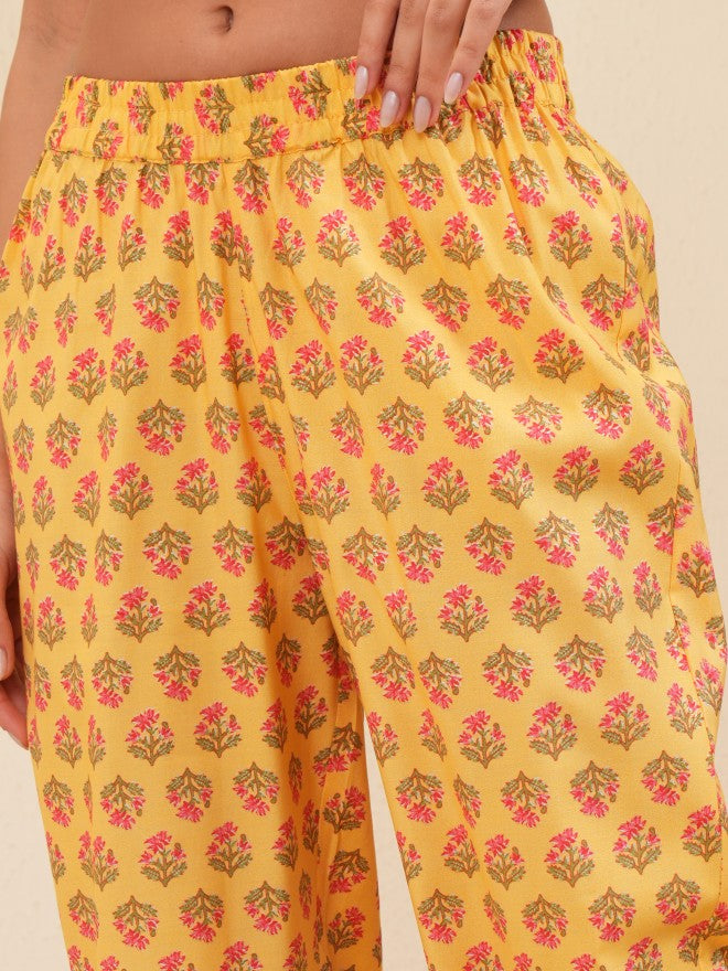 Vishudh Women Mustard Tunic With Trousers Co-Ords - Mustard - Image 8