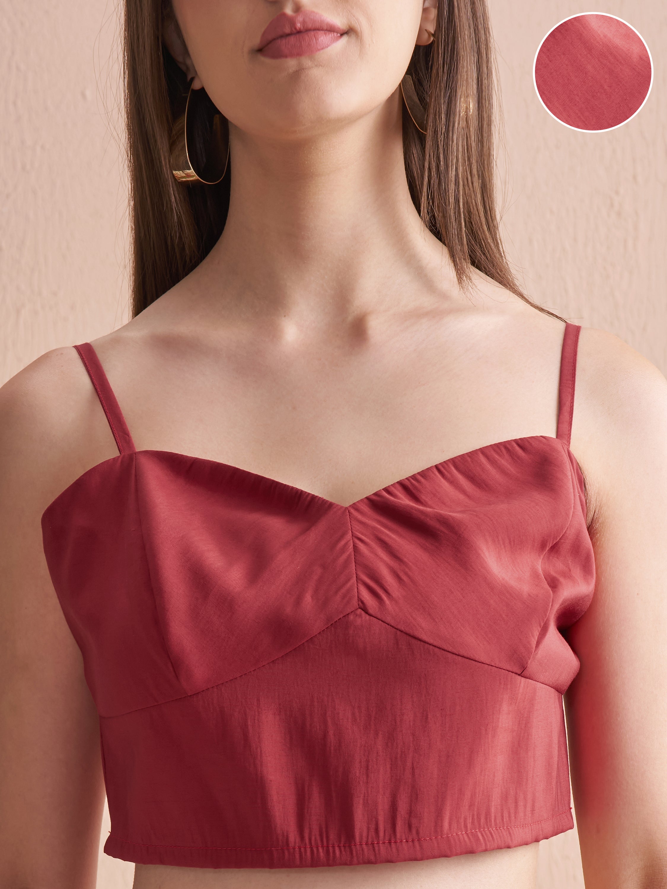 Vishudh Women Red Top With Palazzos - Red - Image 5