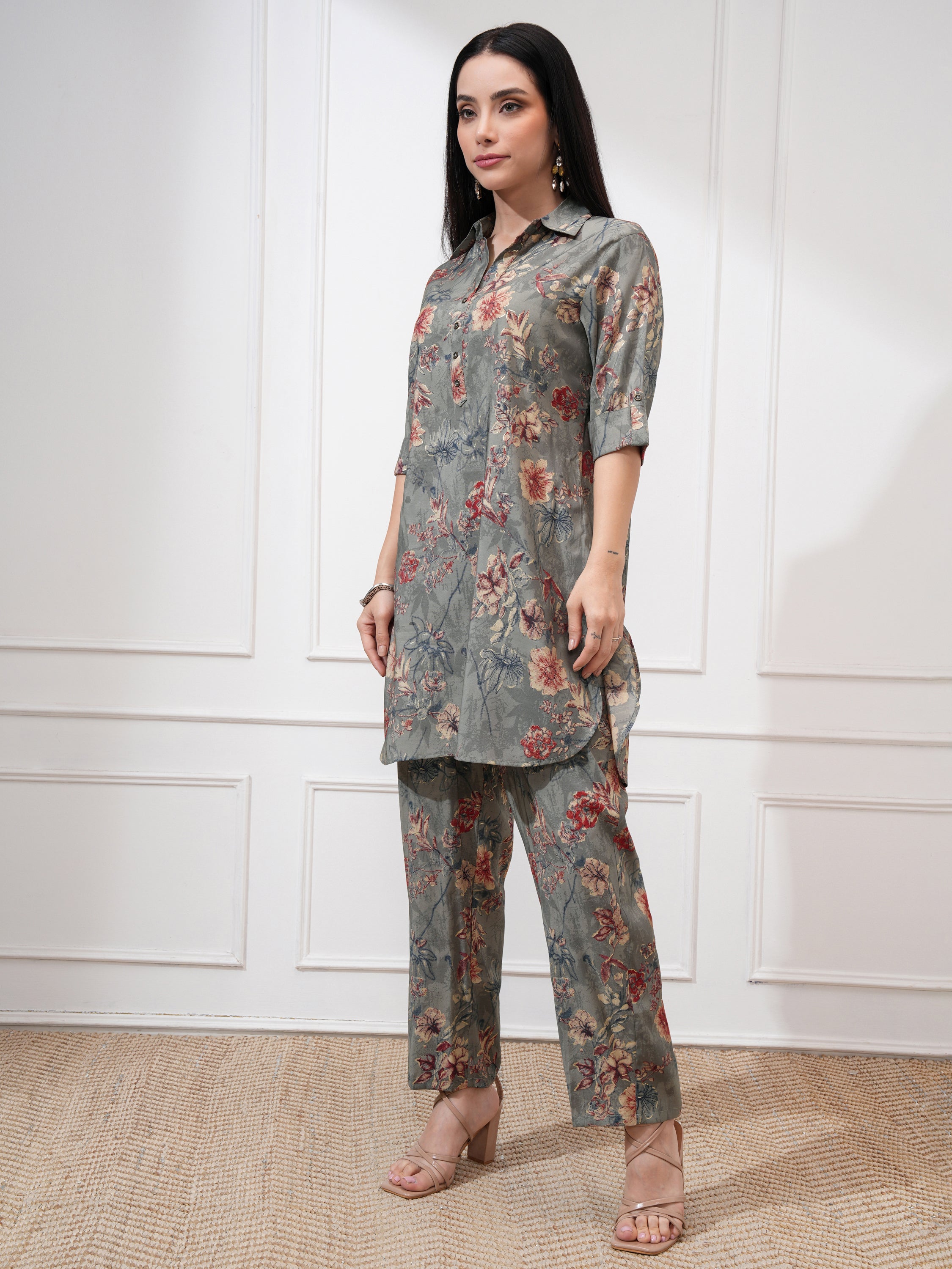 Vishudh Women Maroon Tunic With Trouser - Maroon - Image 4