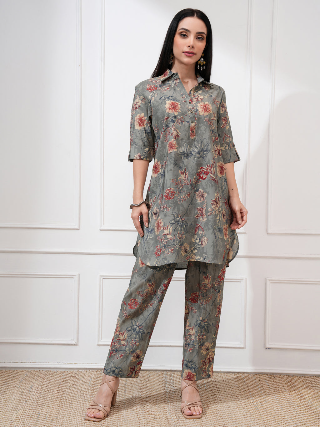 Vishudh Women Maroon Tunic With Trouser - Maroon - Image 6