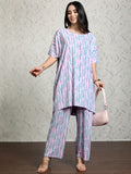 Vishudh Women Pink Women Tunic With Trousers Co-Ords - Pink - Image 1