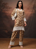 Vishudh Women Coffee Brown Tunic With Trouser Co-Ords - Coffee Brown - Image 1