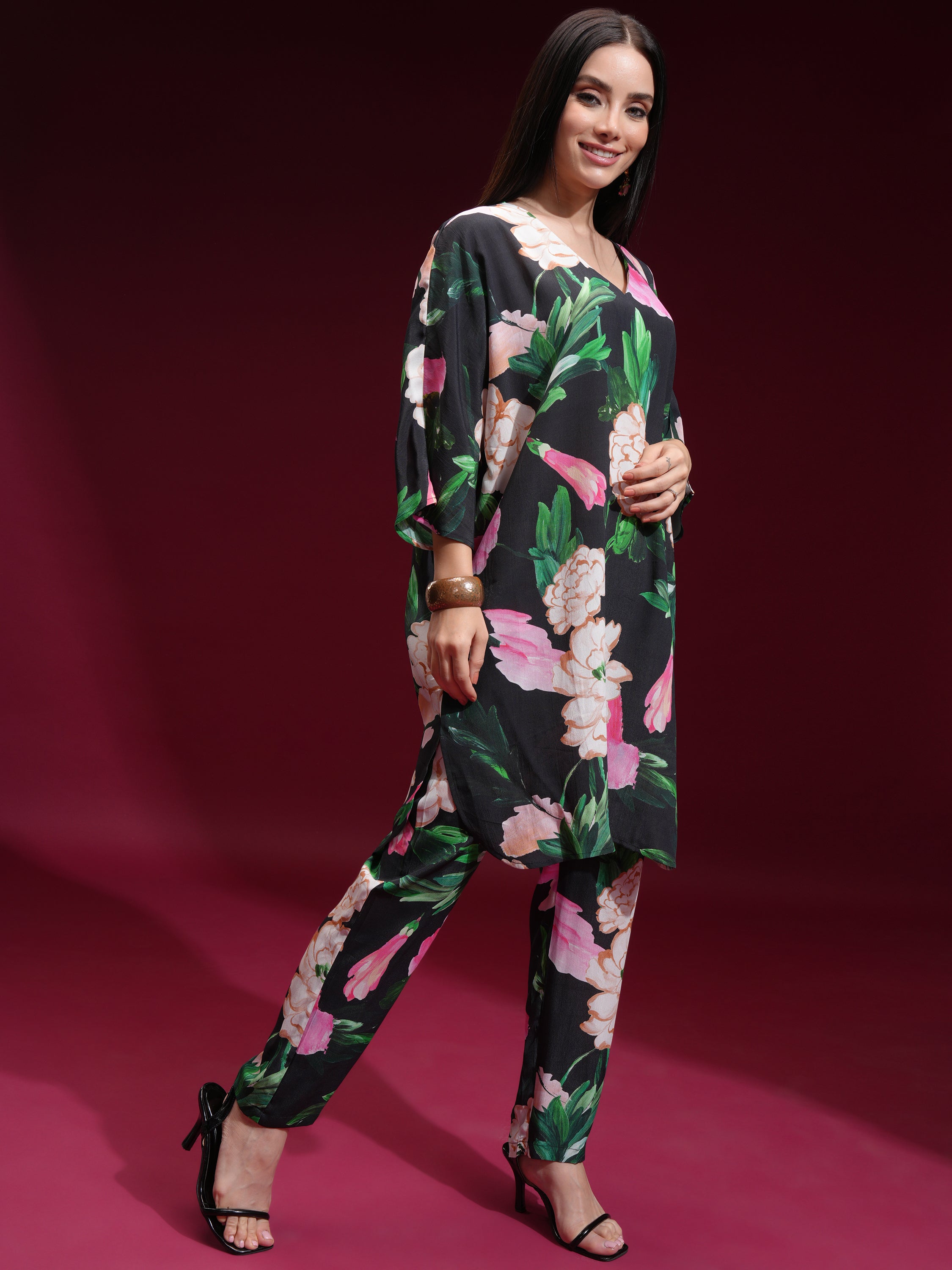 Vishudh Women Black Top With Trouser - Black - Image 4
