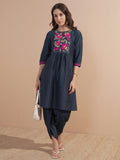 Vishudh Women Blue Tunic With Trouser - Blue - Image 1