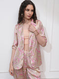 Vishudh Women Pink Blazer With Trouser - Pink - Image 1