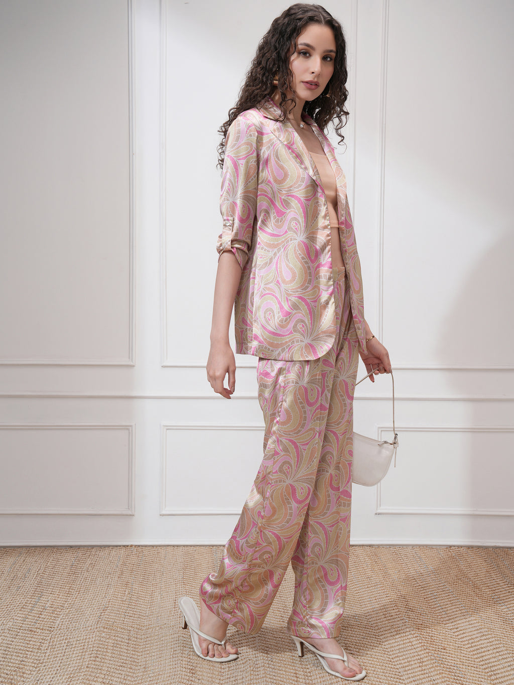 Vishudh Women Pink Blazer With Trouser - Pink - Image 6