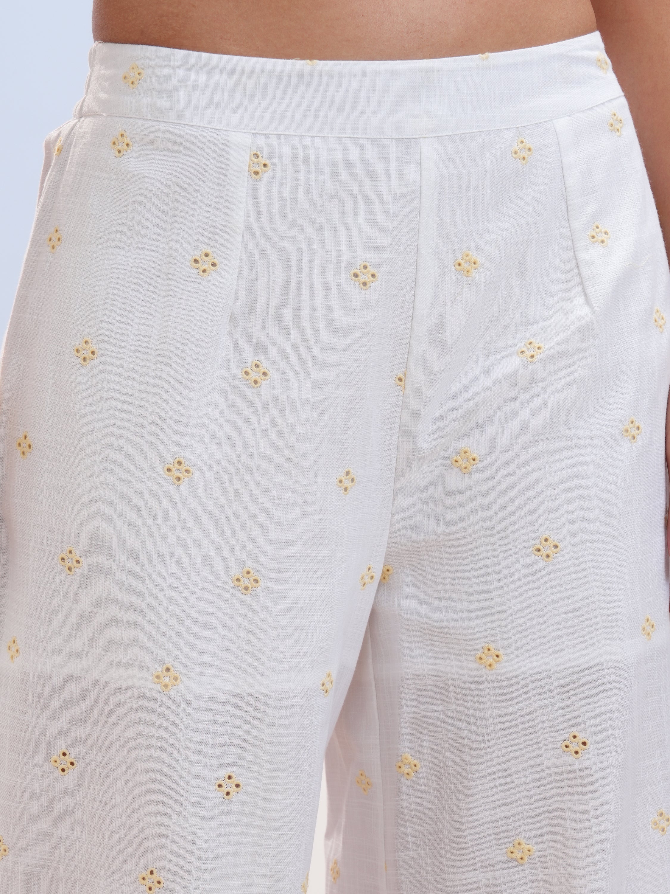 Vara By Vishudh Women White Shirt With Palazzos - White - Image 7