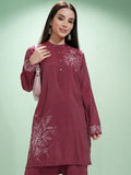 Vishudh Women Maroon Tunic With Palazzos - Maroon - Image 1