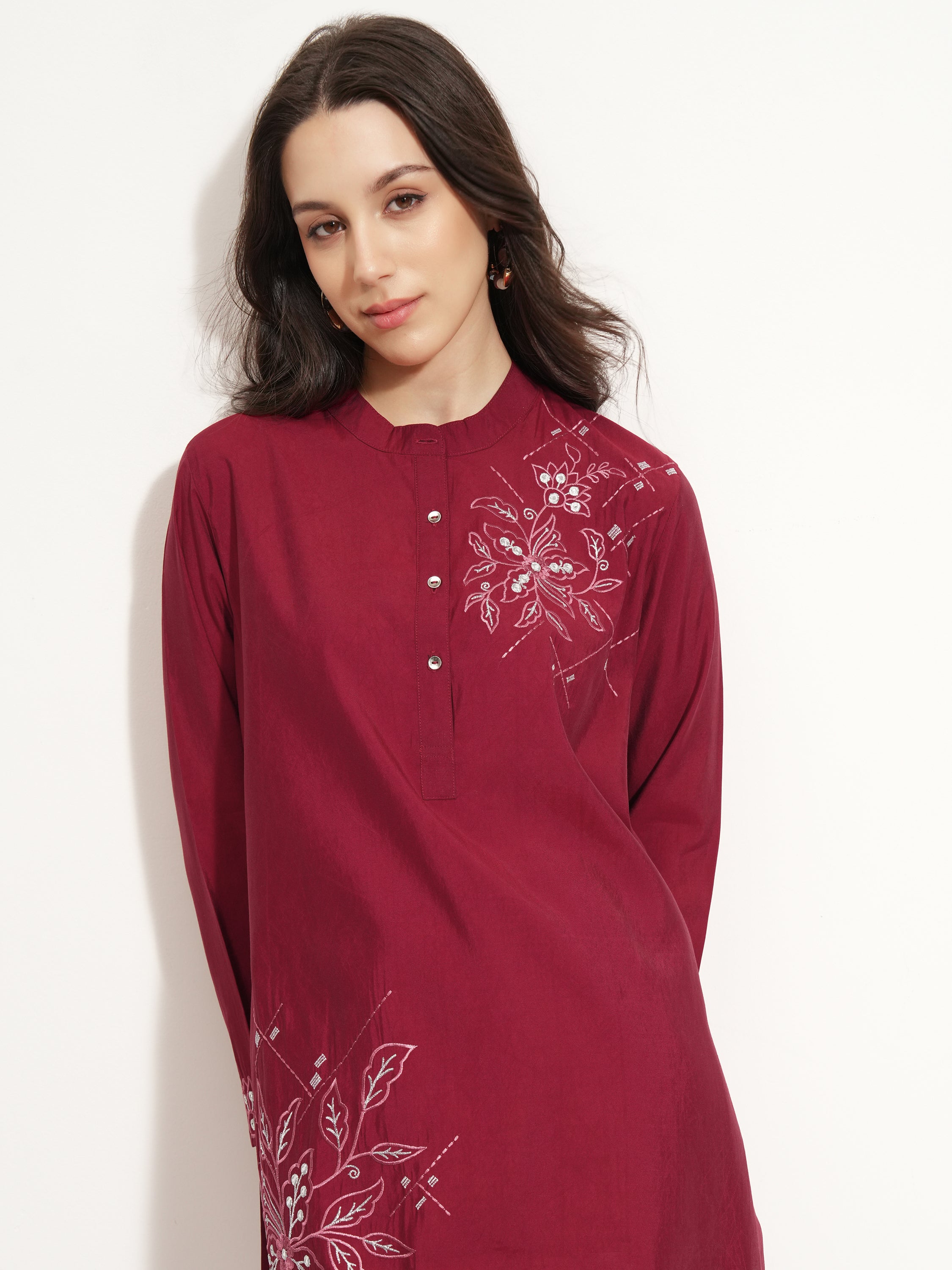 Vishudh Women Red Top With Trouser - Red - Image 1