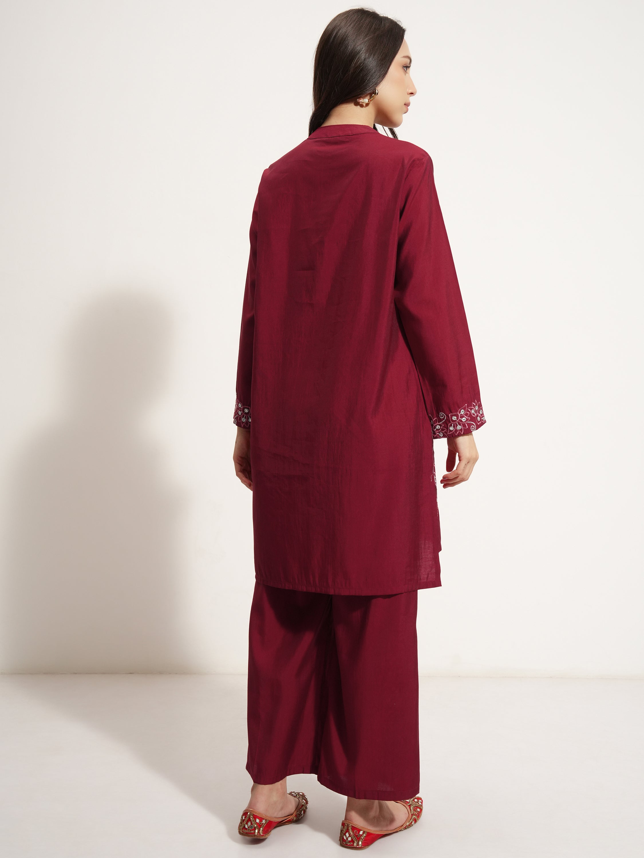 Vishudh Women Red Top With Trouser - Red - Image 3