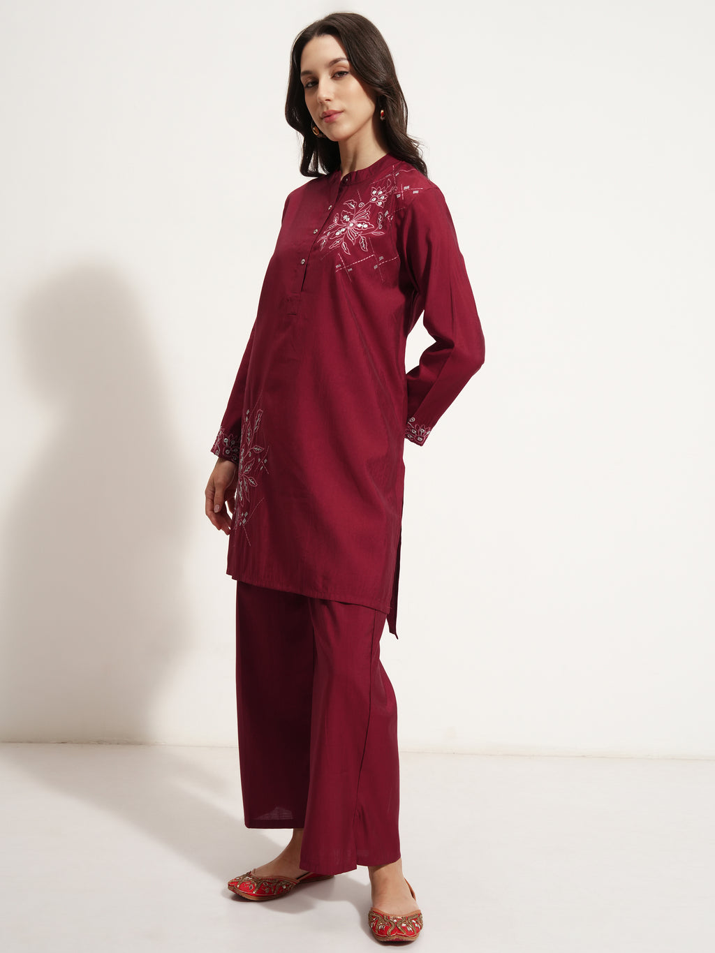 Vishudh Women Red Top With Trouser - Red - Image 4